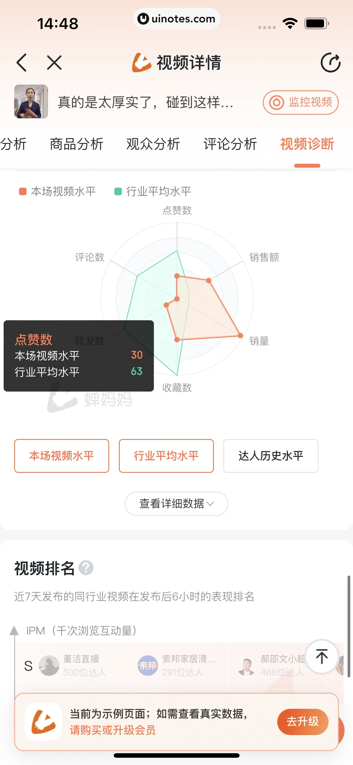 蝉妈妈 App 截图 217 - UI Notes