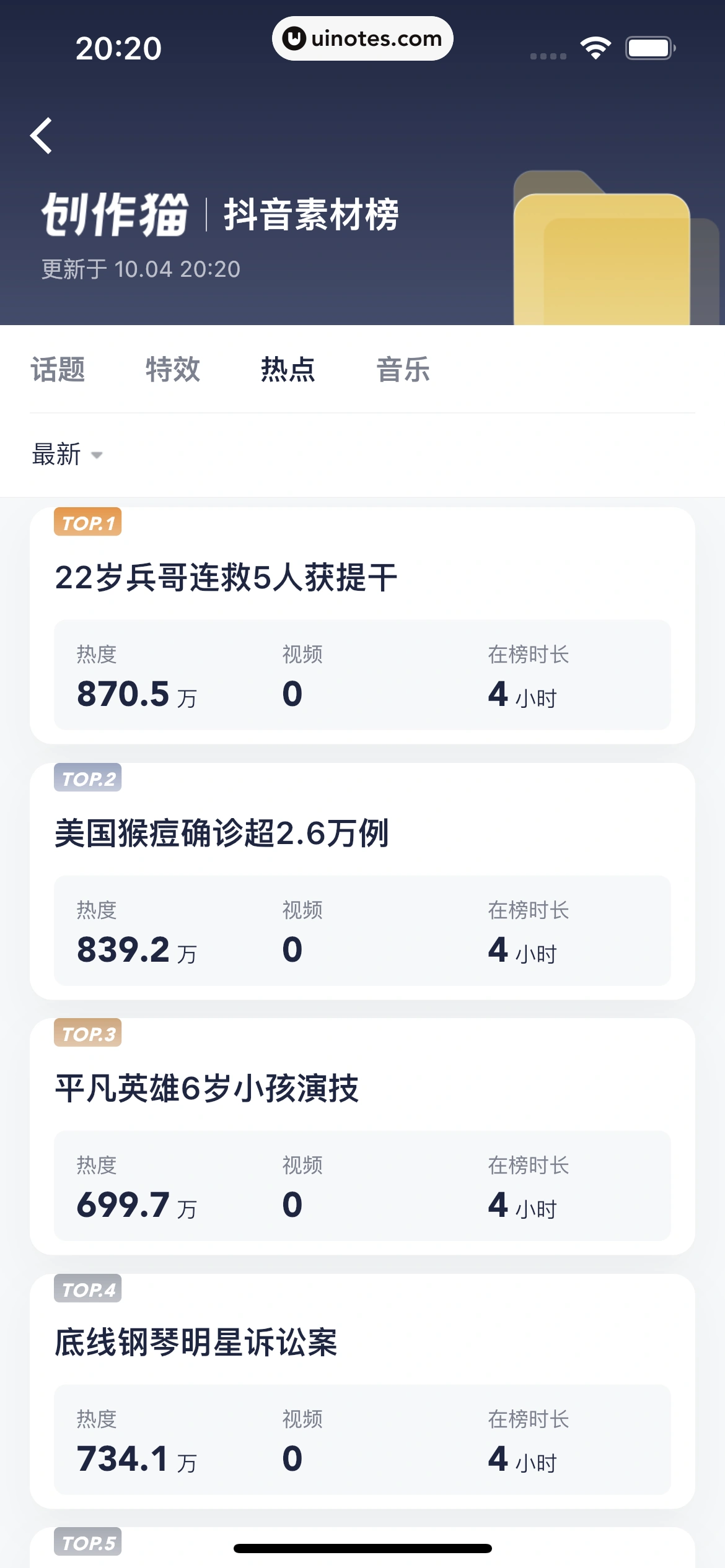 创作猫 App 截图 174 - UI Notes