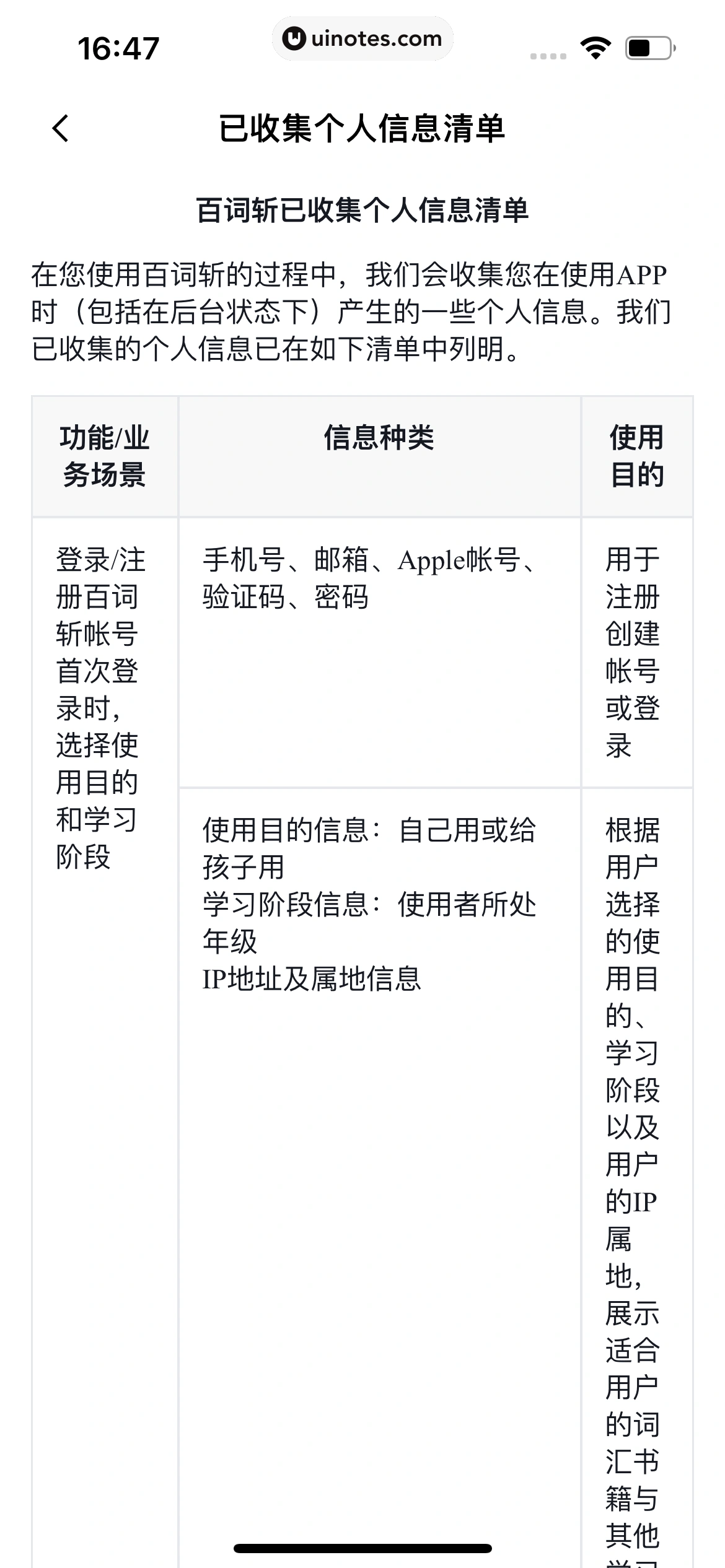 百词斩 App 截图 406 - UI Notes