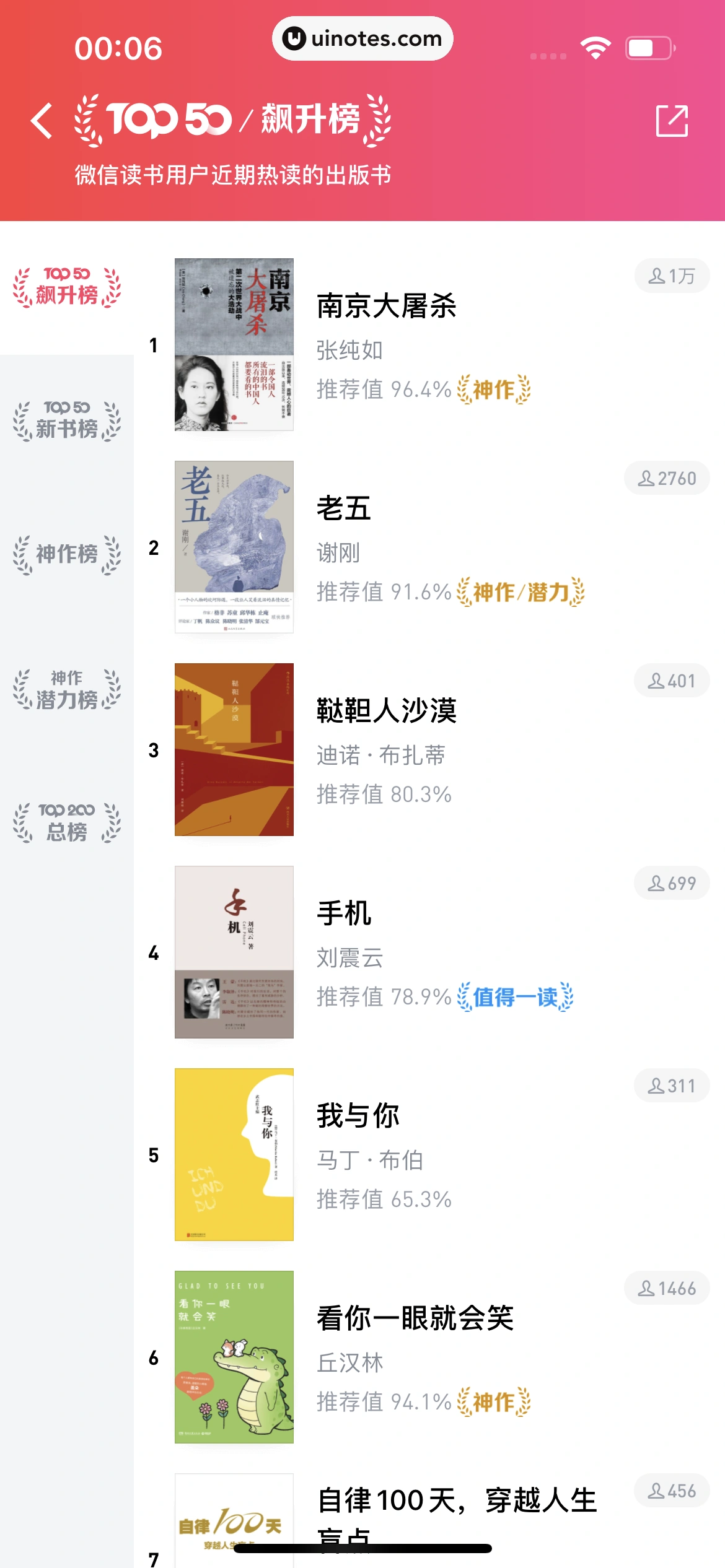微信读书 App 截图 036 - UI Notes