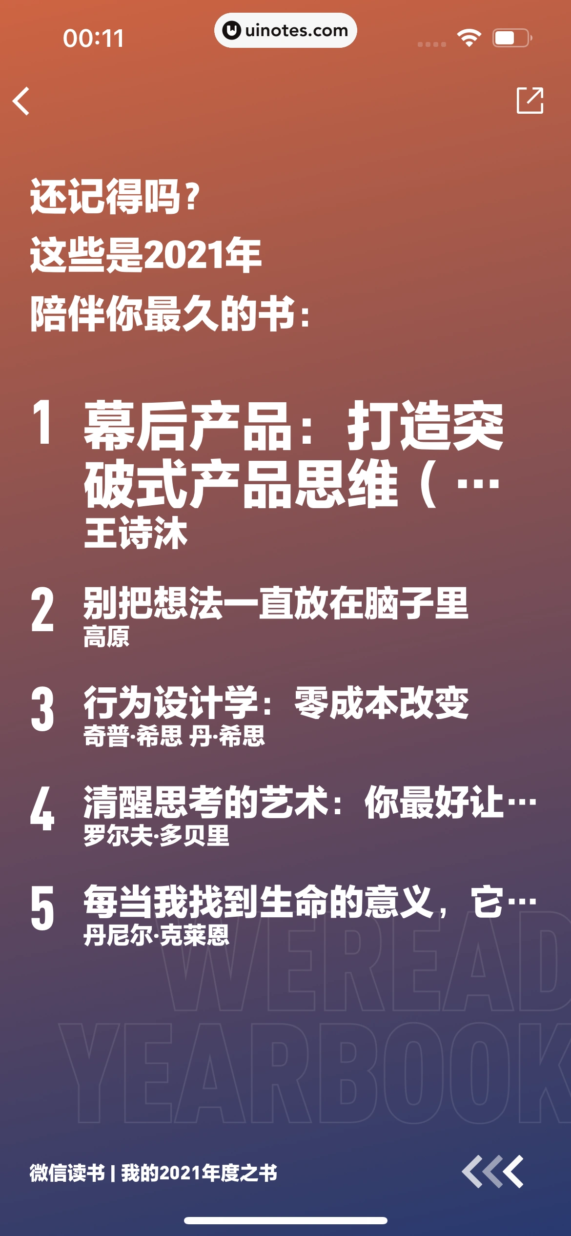 微信读书 App 截图 065 - UI Notes