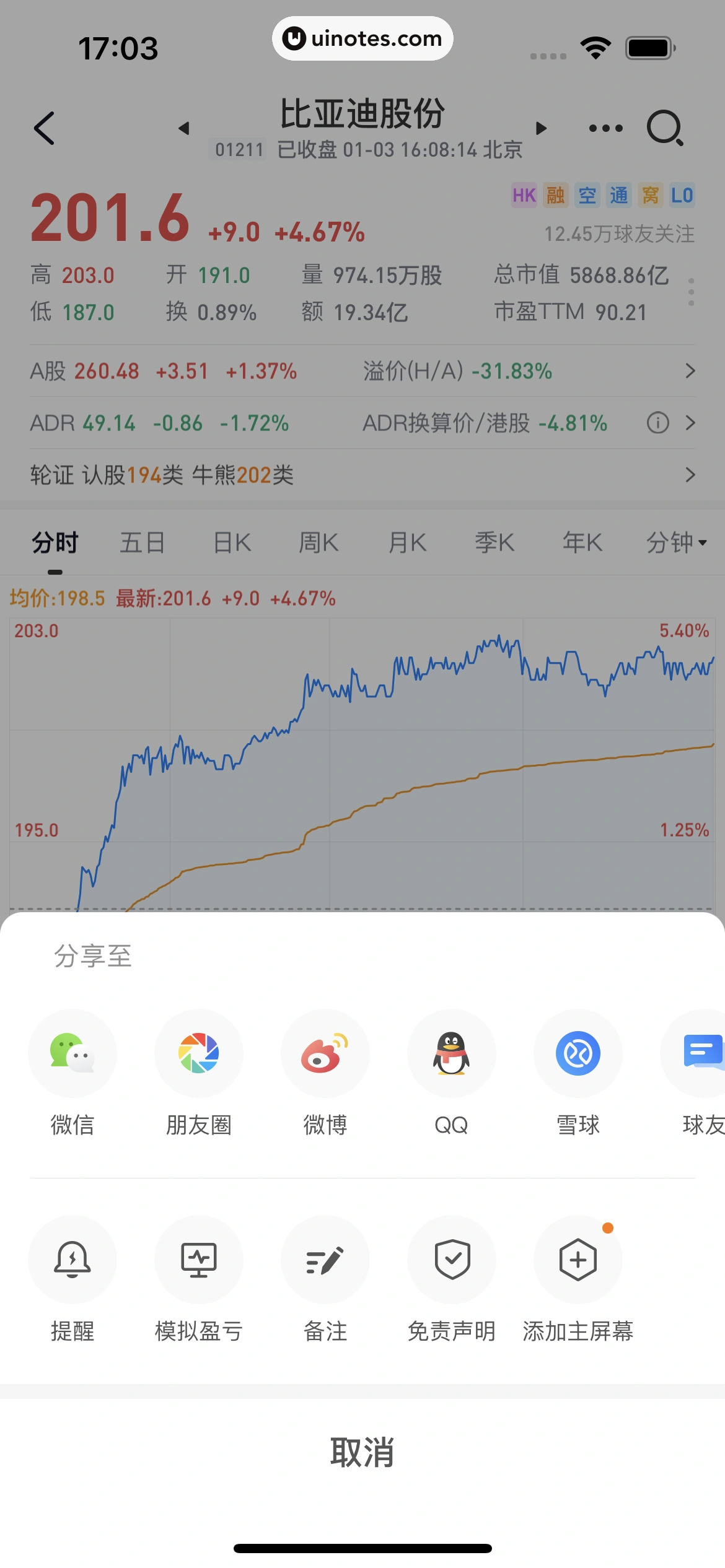 雪球 App 截图 056 - UI Notes