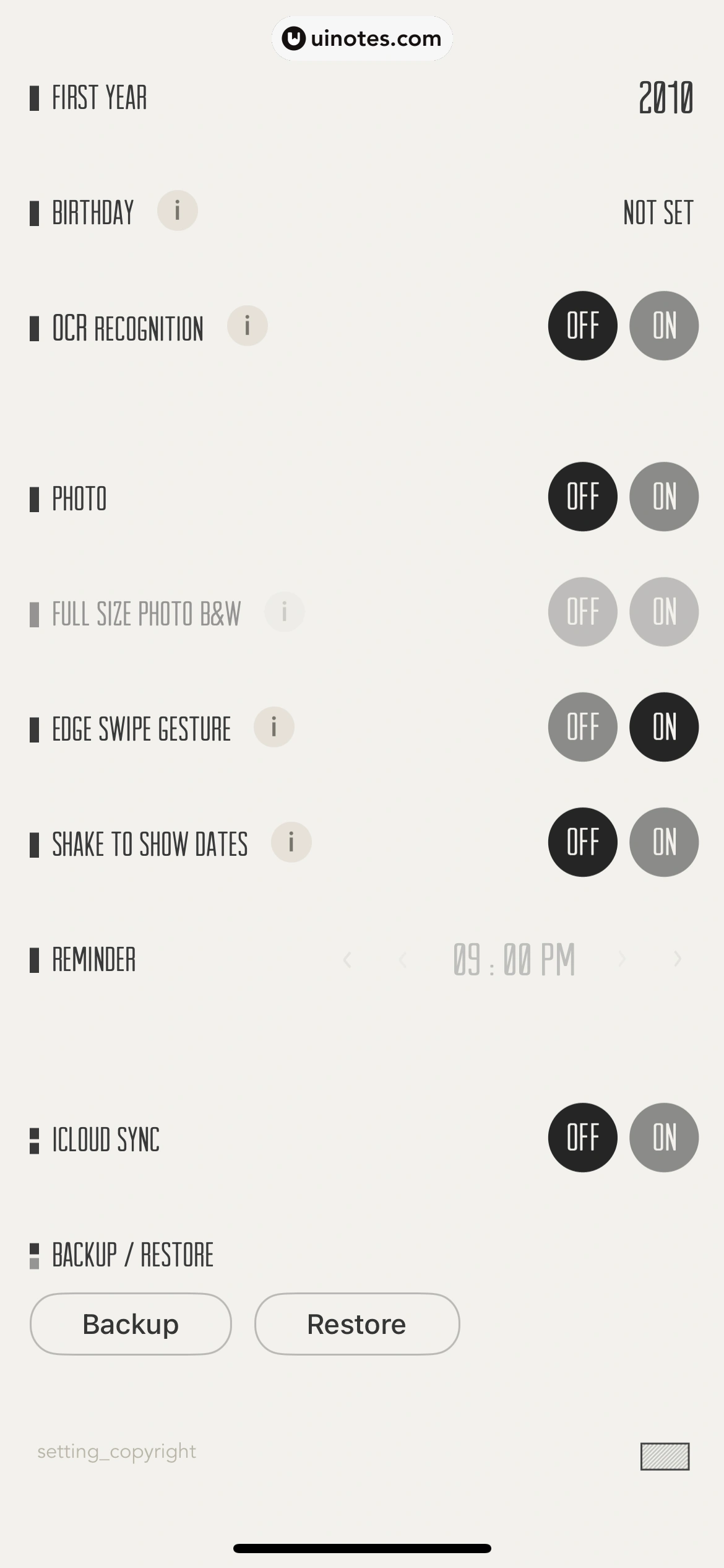 DayGram App 截图 027 - UI Notes