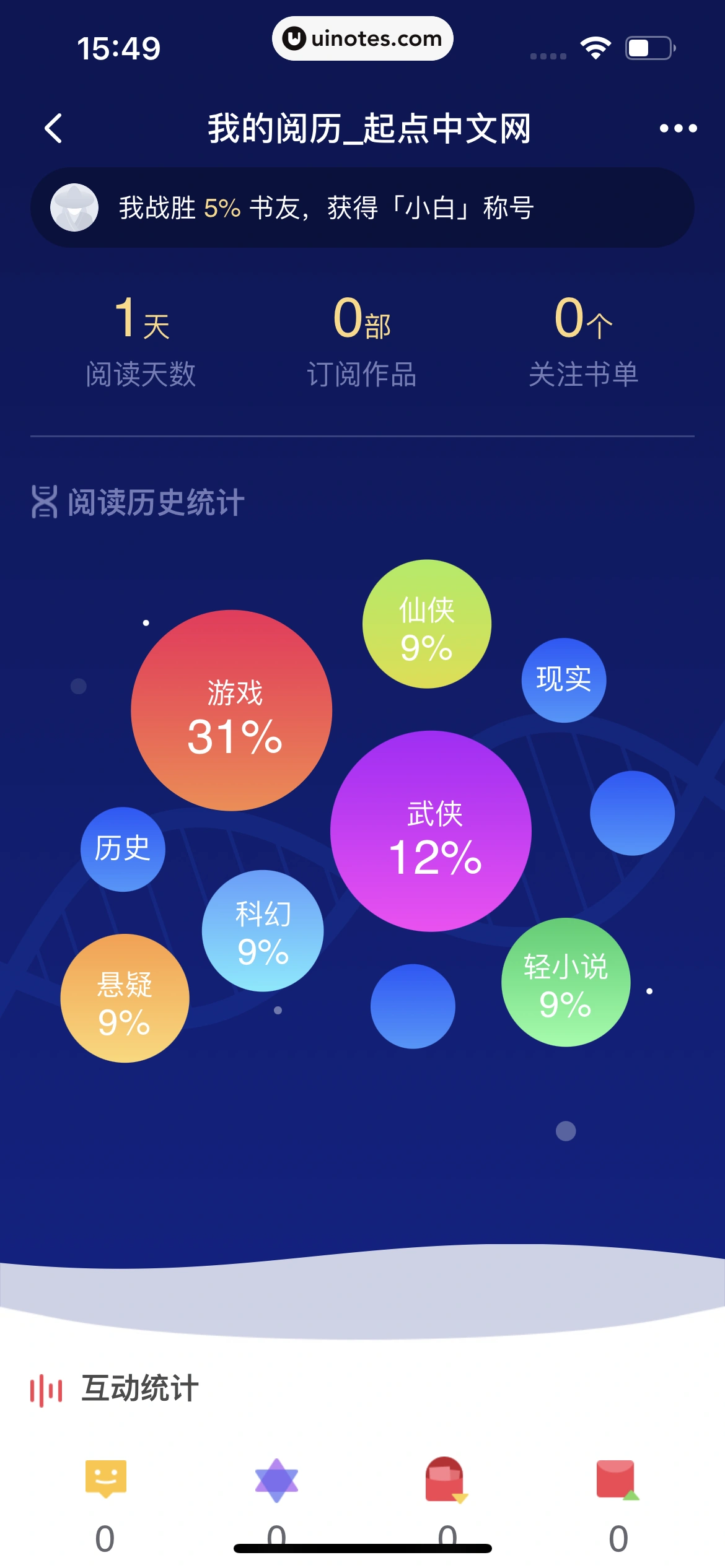 起点读书 App 截图 268 - UI Notes
