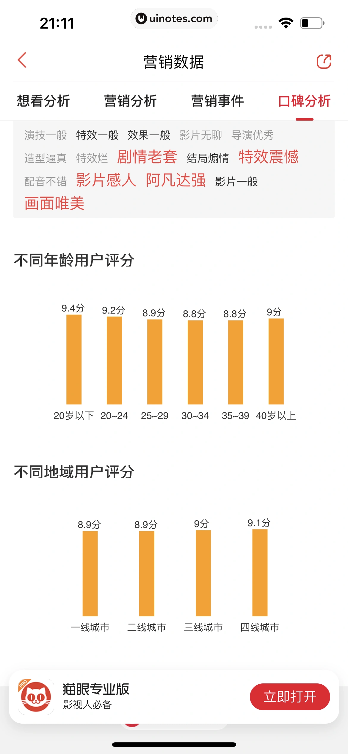 猫眼 App 截图 201 - UI Notes