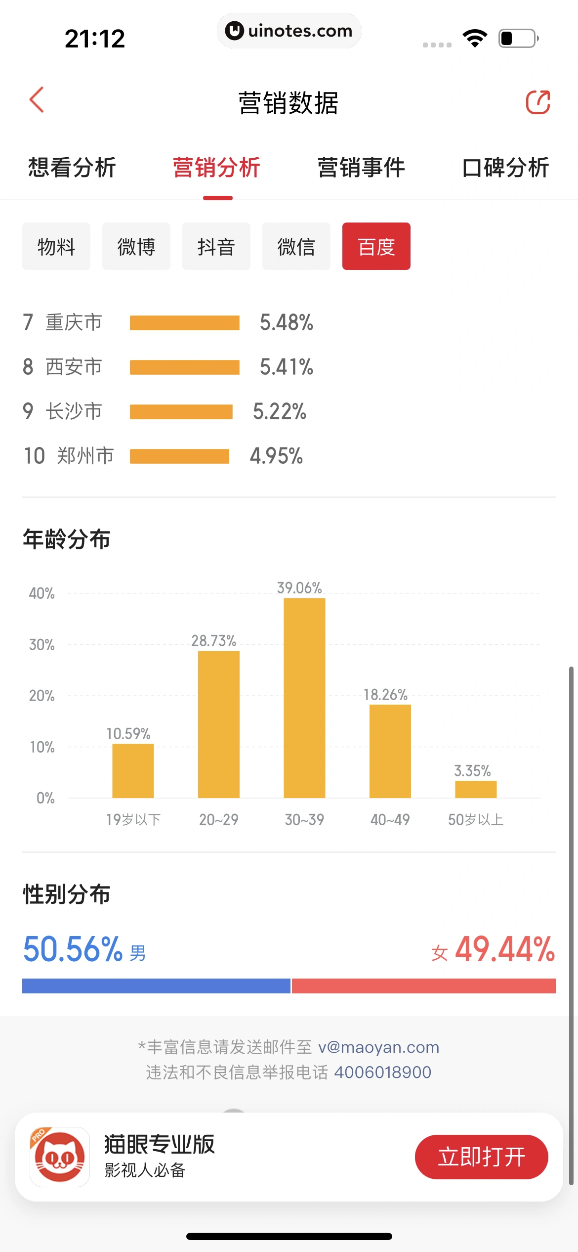 猫眼 App 截图 216 - UI Notes