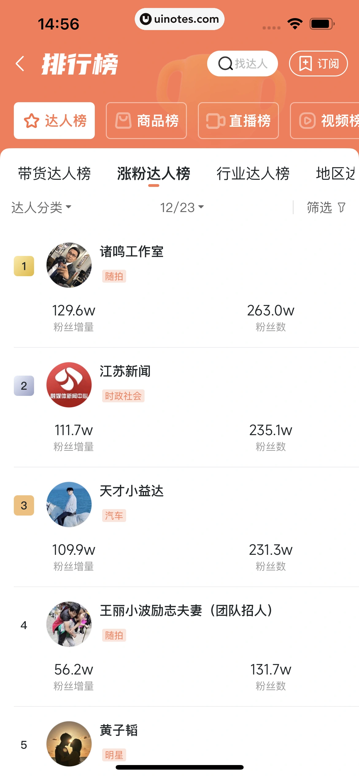 蝉妈妈 App 截图 281 - UI Notes