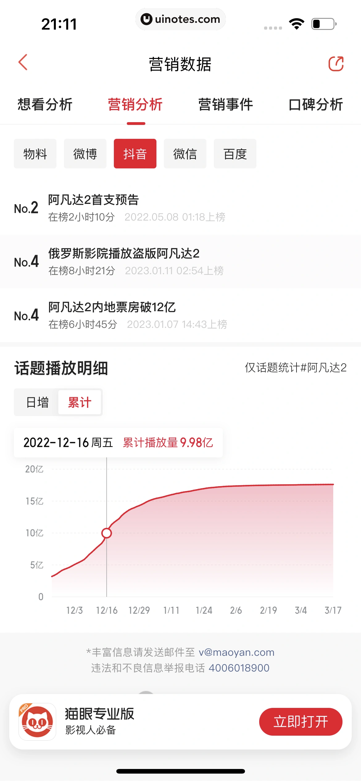 猫眼 App 截图 211 - UI Notes