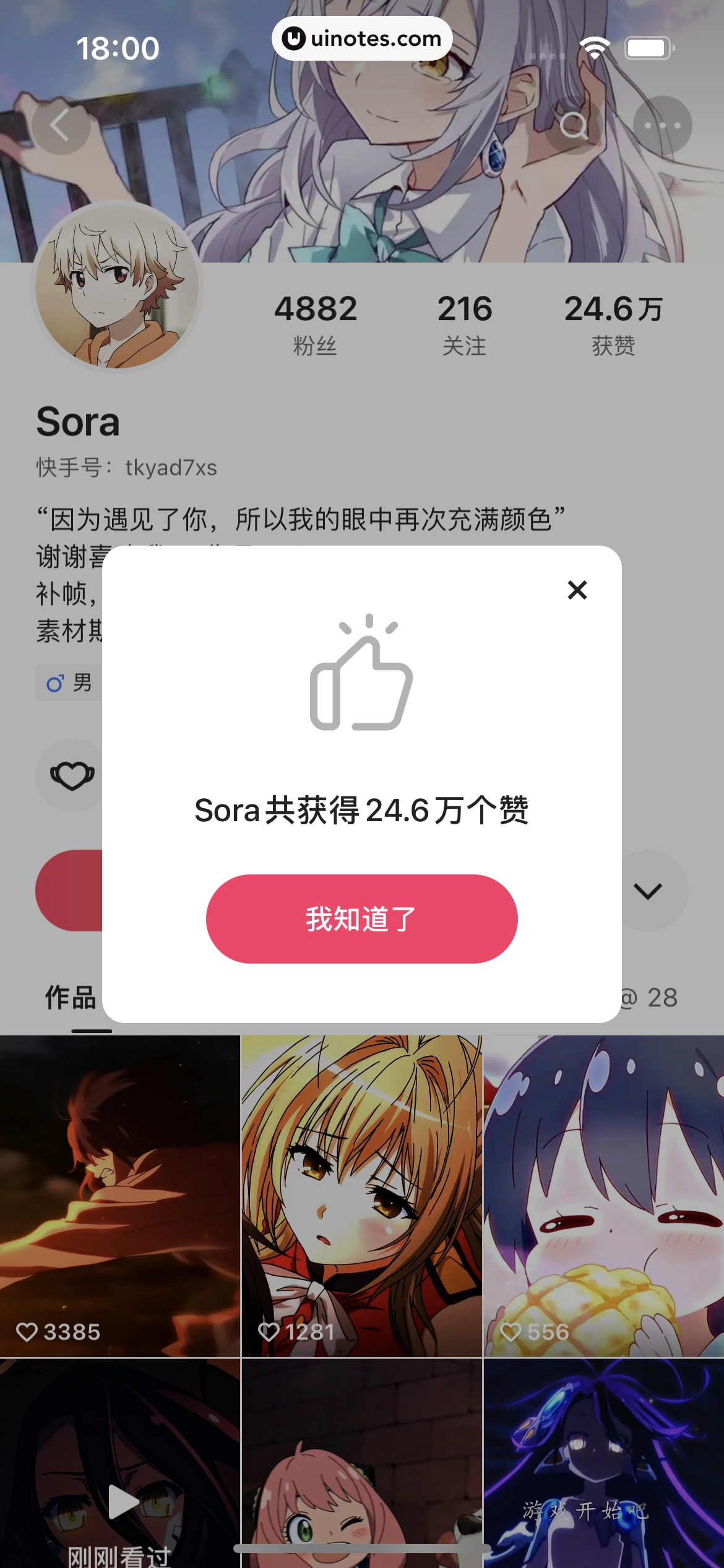 快手 App 截图 073 - UI Notes